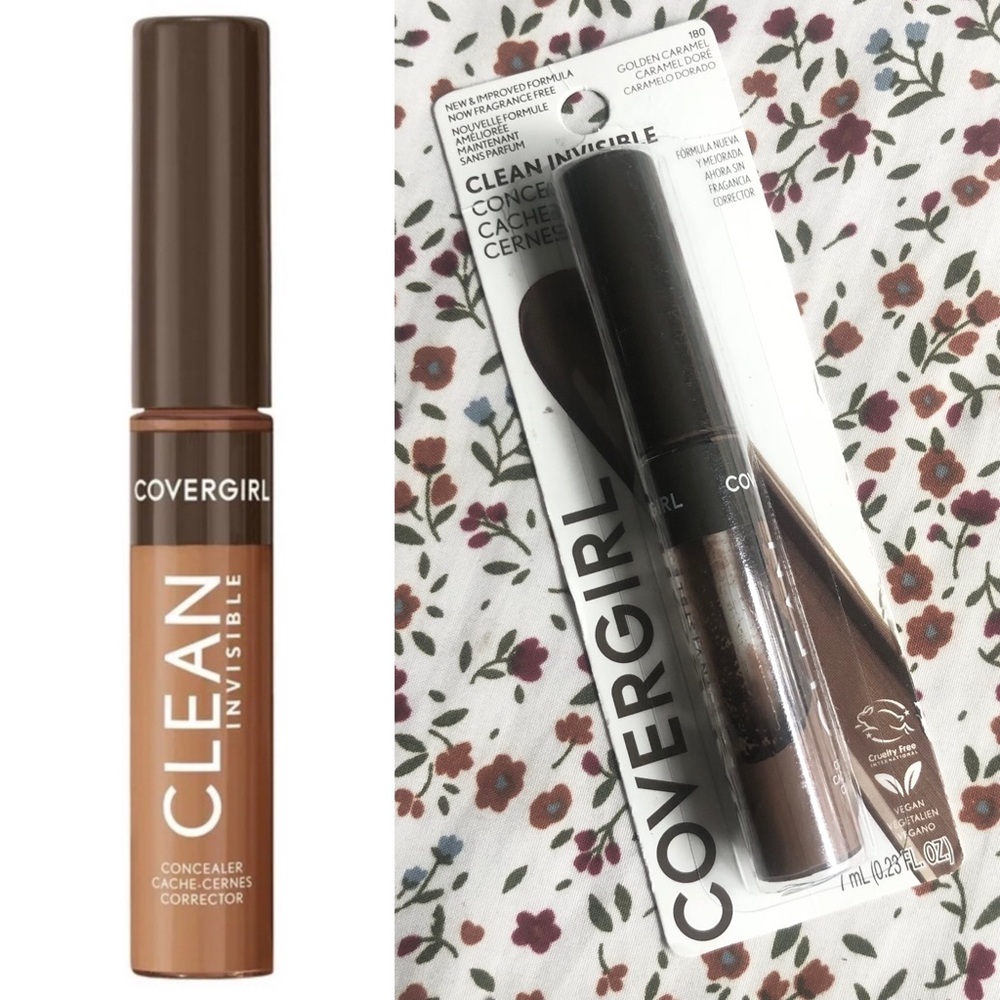 NWT Covergirl Clean Invisible Liquid Concealer 180 Golden Caramel 0.23 fl oz